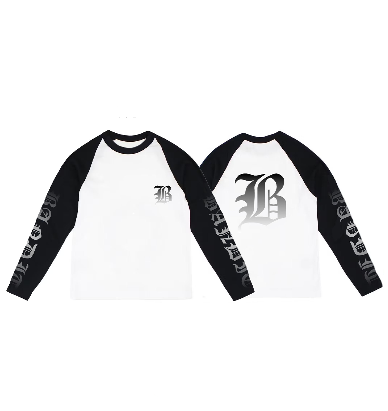 WHITE/BLACK | LONG SLEEVE TEE