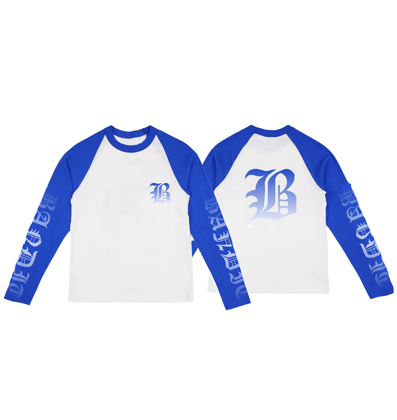 WHITE/BLUE | LONG SLEEVE TEE